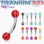 ubneck titanium g23 banana ring with checkered acrylic ball