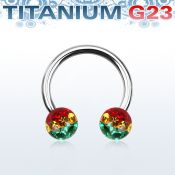 ucbfr6r titanium g23 circular barbell w 6mm rasta balls