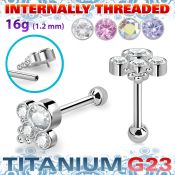 uhein17 titanium g23 barbell bohemian top cz ball internal