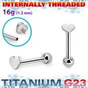 uhein3 titanium g23 internally threaded barbell 3mm flat