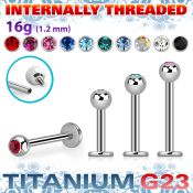 ulbjb3i titanium g23 internal labret jewel ball