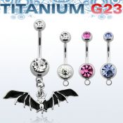 umcd569 titanium g23 belly banana w 5 8mm bezel jewel bat
