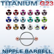 umjnpe5 pezonera redonda acero quirurgico barbell titanio g23 bolas multi joya 5mm al por mayor