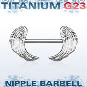 unpsh15 barbell pezon titanio g23 alas plateadas rodio distribuidor mayorista