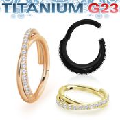 usgsh45t pvd titanium g23 hinged segment ring 16g cross cnc