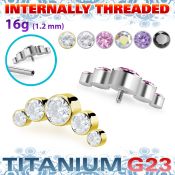 ushz3in titanium g23 top part post five round color cz