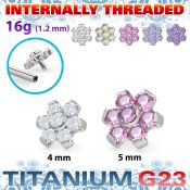 ushz5in titanium g23 top part post seven round color cz
