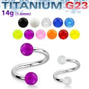 uspuvb4 titanium g23 spiral with two 4mm uv balls