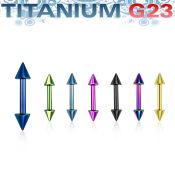 utbbecn anodized titanium g23 eyebrow barbell with 3mm cones