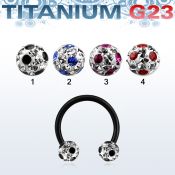 utcbfr6a anodized titanium g23 barbell w 6mm dotted balls