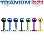 utlbb4s anodized titanium g23 labret with a 4mm ball