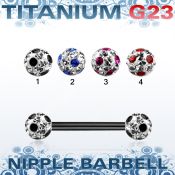 utnpfr5a barbell pezon titanio g23 anodizado bolas multi cristal pegadas ferido 5mm puntos mayorista