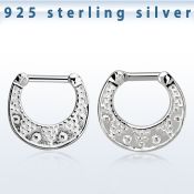vsepf14 septum clip plata 925 barra cierre acero 316l mayorista