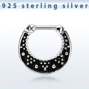 vsepfb14 septum clip plata 925 detalles negro barra cierre acero 316l distribuidor