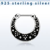 vsepfb16 septum clip plata 925 detalles negro barra cierre acero 316l venta