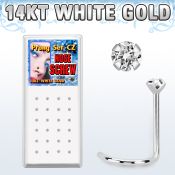 wgsczc caja display 24 piercing nariz l oro blanco 14 kts 0 6mm zirconia redonda 1 5mm mayorista