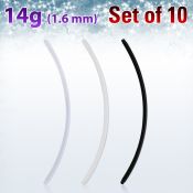 xabn14g2 pack 10 piercing bio flexible extra largo ombligo rosca externa 1 1516 50mm venta