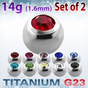 xujb6 pack 2 bolas titanio g23 brillo espejo 6mm cristal colores bisel rosca venta