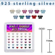 yxbufm36 silver bend it yourself nose studs 22g butterfly 36