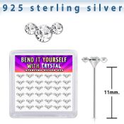 yxcuac36 silver bend it yourself nose studs 22g clear 36