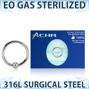 zbcr18s sterilized 316l steel ball closure ring