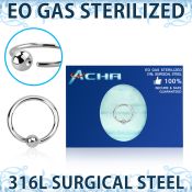 zbedr18 sterilized annealed 316l steel ball closure ring