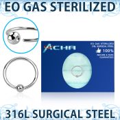 zbedr20 sterilized annealed 316l steel ball closure ring 2mm