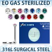 znscb2 sterilized 316l steel bezel set nose screw 2mm color