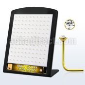 18brsrgc box of gold silver nose studs with 1 5mm clear crystal