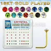 18nsbxm silver nose stud w 18k gold plating crystal top