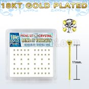18nypxc silver nose stud w 1 5mm crystal 18k gold plating