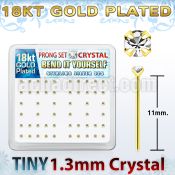 18yp6xc gold silver bend it nose studs w clear prong crystal