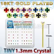 18yp6xm gold silver bend it nose studs w 1 25mm prong crystals