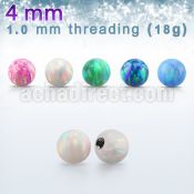 4mm synthetic opal ball w 18g 1mm threading