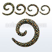 accof acrylic spiral coil taper with snake skin design