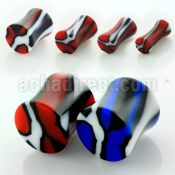 acpe acrylic saddle plug with striped marble swirl design