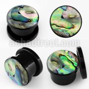 afpaa acrylic screwfit plug with sea shell resin cover