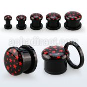afpp black acrylic screw fit logo plug w red stars