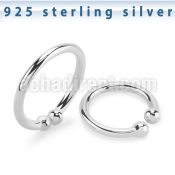 agsepm silver fake septum ring plain