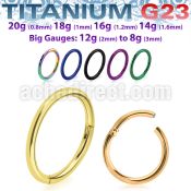anodized titanium g23 hinged segment ring 