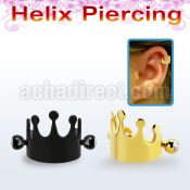 bbert67 anodized cartilage piercing crown w two 3mm jewel ball