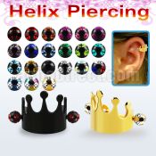 bbert68 anodized cartilage piercing crown w 3mm multi jewel ball