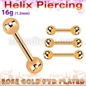 bbertt20 rose gold steel barbell w two 4mm balls