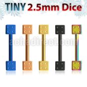 bbetdi25 anodized 316l steel eyebrow barbell with two 2 5mm dices