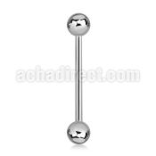 bbg 1 6mm 316l steel tongue barbell with two 6mm balls