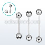 bbgin 316l steel tongue barbell with 6mm internal ball