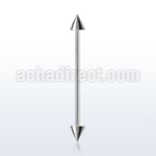 bbindcns 1 2mm 316l steel industrial barbell with 4mm cones