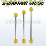 bbinjf5 organic industrial barbell w 5mm jack fruit wood balls
