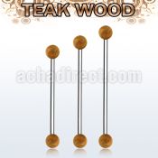 bbinte5 organic industrial barbell w 5mm teak wood balls