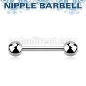 bbnpg 1 6mm 316l steel nipple barbell with two 5mm balls